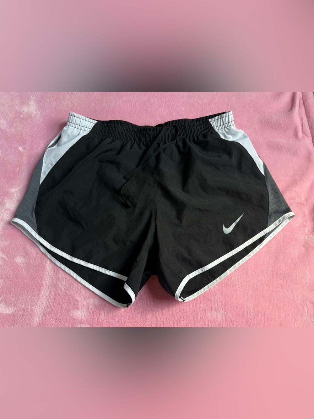 Nike Women's Black Athletic Shorts with White Accents